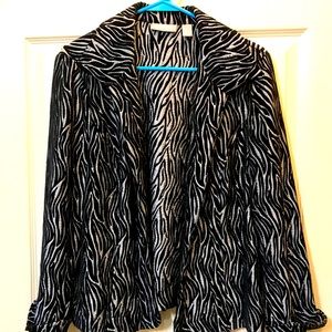 Chico’s Jacket-Large Zebra Print black/silver 🦓
